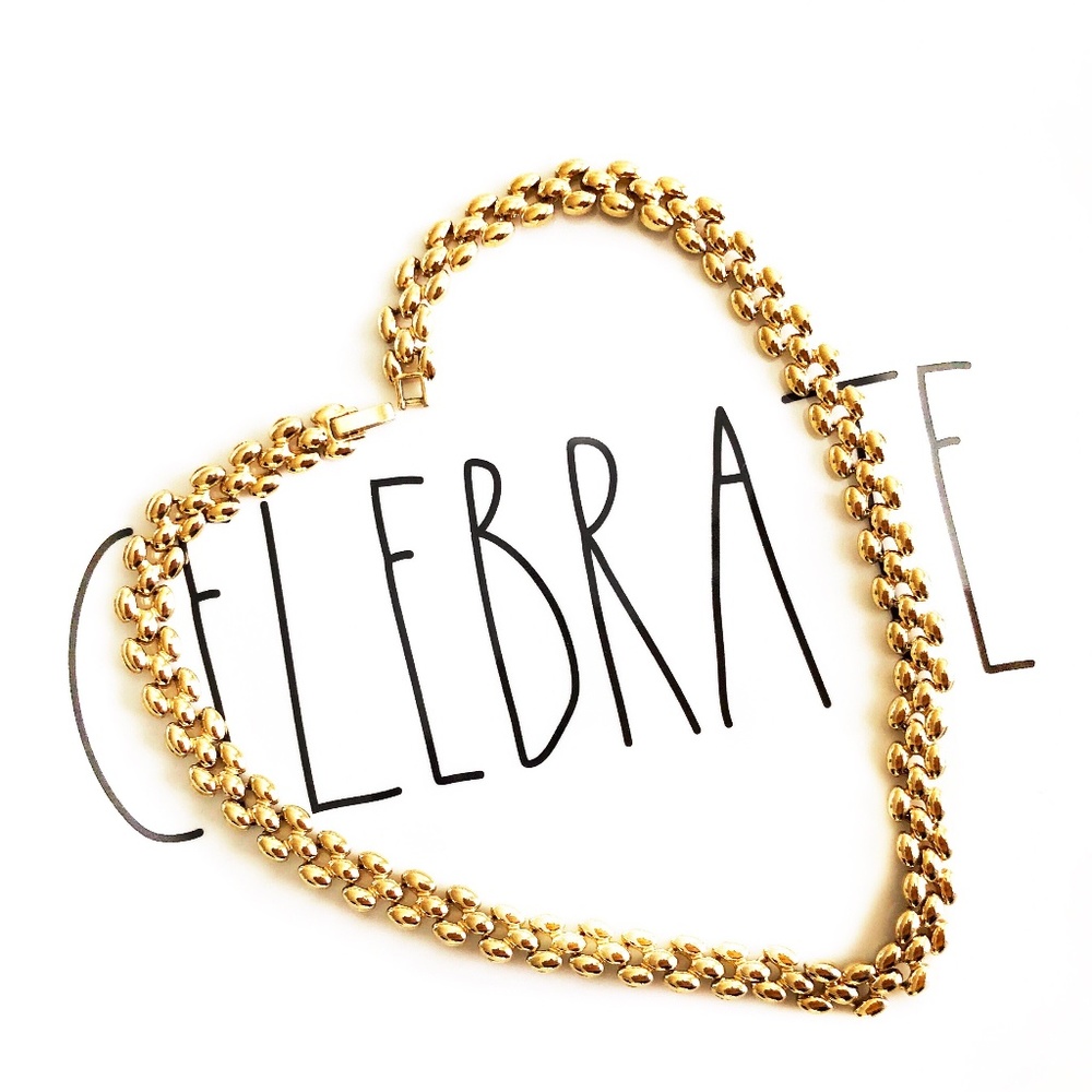 Vintage Gold leaf Linked Necklace